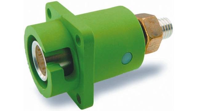 ITT Cannon, Veam Snaplock IP67 Green Panel Mount 1P Mains Connector Socket, Rated At 250A, 1.0 kV | SNPF-S-TP-GN