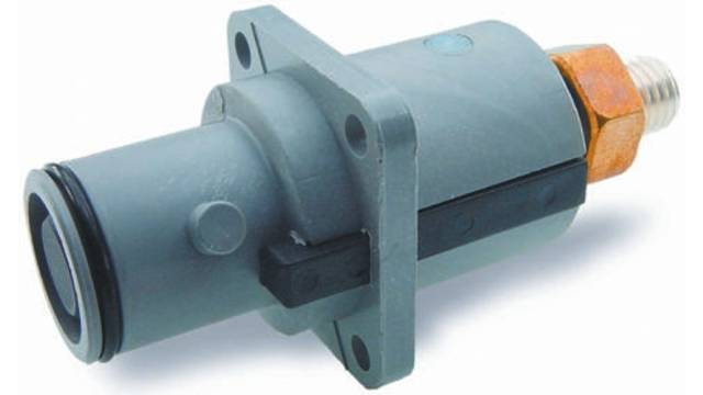 ITT Cannon, Veam Snaplock IP67 Grey Panel Mount 1P Mains Connector Plug, Rated At 250A, 1.0 kV | SNPM-P-TP-GY