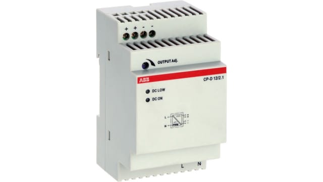 ABB CP-D Switched Mode DIN Rail Power Supply, 90 → 264 V ac / 120 → 375V dc ac, dc Input, 12V dc dc | 1SVR427043R1200