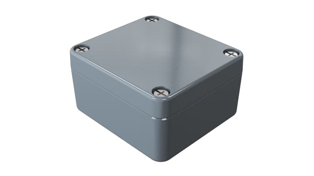 Rose Aluminium Standard Series Grey Grey Lid Die Cast Aluminium Enclosure, IP66, IK09 64 mm, 64 mm, 58 mm | 01060603