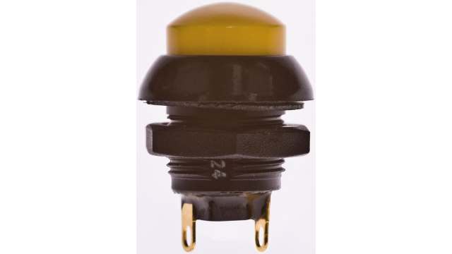 Otto P9 Series Push Button Switch, Momentary, Panel, 0.505 in Cutout, SPDT, Yellow LED, IP68, 28 V dc 115 V ac | P9213124W