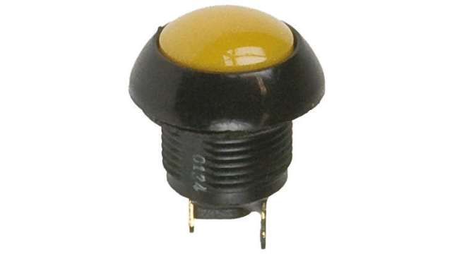 Otto P9 Series Push Button Switch, Momentary, Panel, 0.505 in Cutout, SPDT, Yellow LED, IP68, 28 V dc 115 V ac | P9113124W