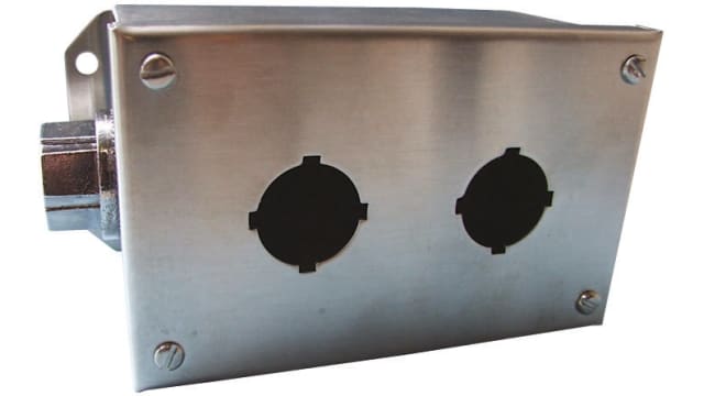 Schneider Electric Stainless Steel Harmony 9001K Push Button Enclosure - 2 Hole 30 mm Diameter | 9001KYSS2