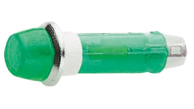 CAMDENBOSS Green Panel Mount Indicator, 240V, 8mm Mounting Hole Size, Solder Tab Termination | IND5032211-240-T/GRN