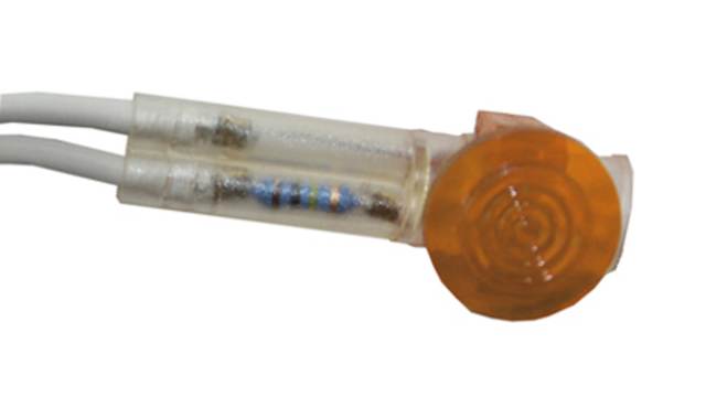 CAMDENBOSS Orange Panel Mount Indicator, 240V, 10mm Mounting Hole Size, Lead Wires Termination | IND580405-240-T/AMB