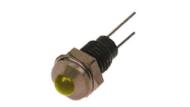 Bulgin Yellow Panel Mount Indicator, 2V, 6.1mm Mounting Hole Size, Lead Wires Termination | DX1118/YL