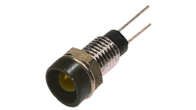 Bulgin Yellow Panel Mount Indicator, 2V, 6.1mm Mounting Hole Size, Lead Wires Termination | DX1117/YL