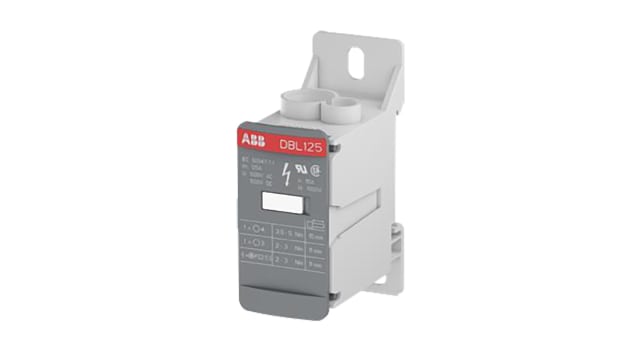 Entrelec Distribution Block, 8 Way, 1.5 kV dc, 1 kV ac, 125A, Grey | 1SNL312510R0000