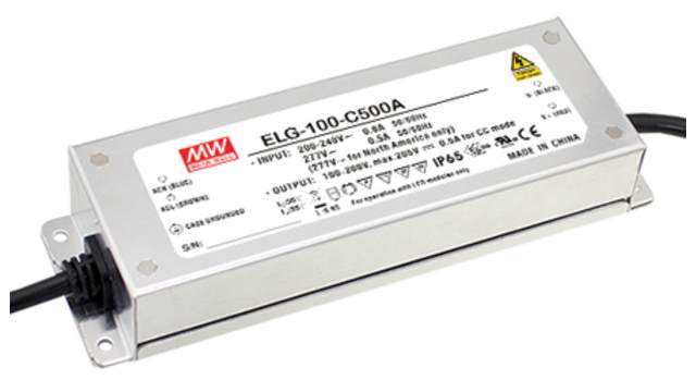 MEAN WELL LED Driver, 143 V Output, 100 W Output, 600 mA Potentiometer | ELG-100-C700B