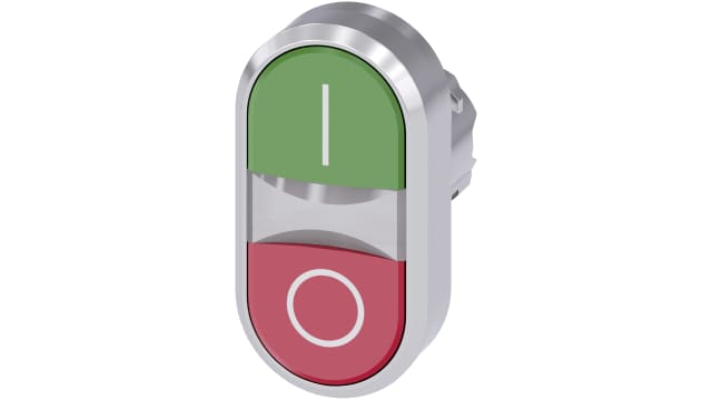Siemens 3SU1 Series Green, Red Momentary Push Button Head, 22 mm Cutout, IP66, IP67, IP69K | 3SU1051-3AB42-0AK0