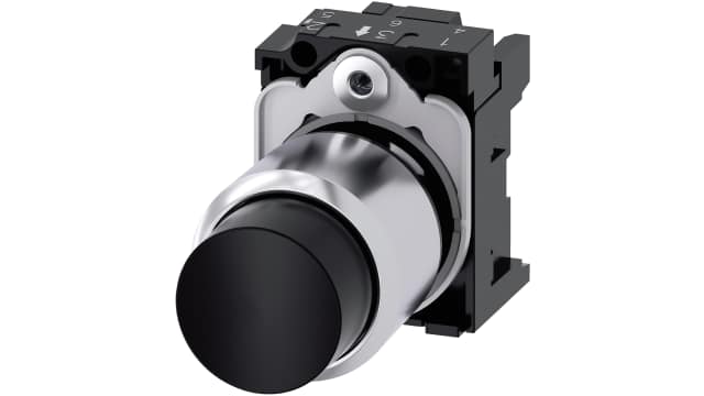 Siemens SIRIUS ACT Series Black Momentary Push Button Head, 22 mm Cutout, IP69K, IP67, IP66 | 3SU1250-0FB10-0AA0