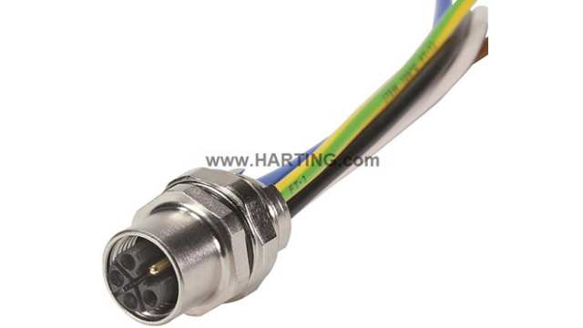 HARTING Circular Connector, 4 Contacts, Panel Mount, M12 Connector, Socket, Female, IP65, IP67, M12 Series | 21035962505