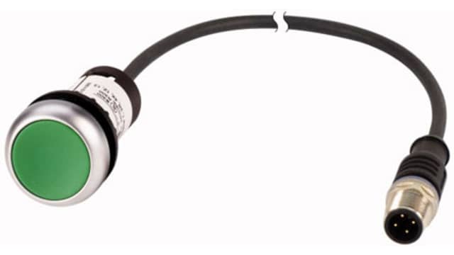 Eaton C22 Series Push Button Switch, Panel Mount, 22 mm Cutout Green, SPST, IP69K, IP67 | 181079 C22-DR-G-K10-P5