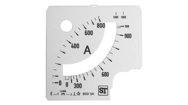 Sifam Tinsley Meter Scale For Use With  96 x 96 Analogue Panel Ammeter | BE94-00D1-0001 0/800/960A