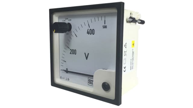 Sifam Tinsley SS74 Series Analogue Voltmeter AC, 68 mm, 68 mm | SS74-V2VX1N1CA70ST