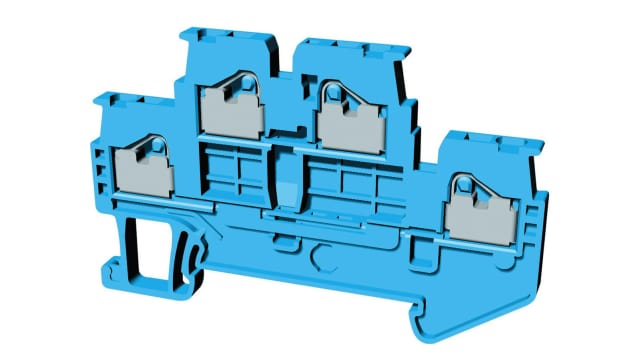 Omron XW5T-P1.5-1.1-2BL XW5T Series Non-Fuse DIN Rail Terminal Blue, 1.5 mm², 2-Level, Push-in | XW5T-P1.5-1.1-2BL