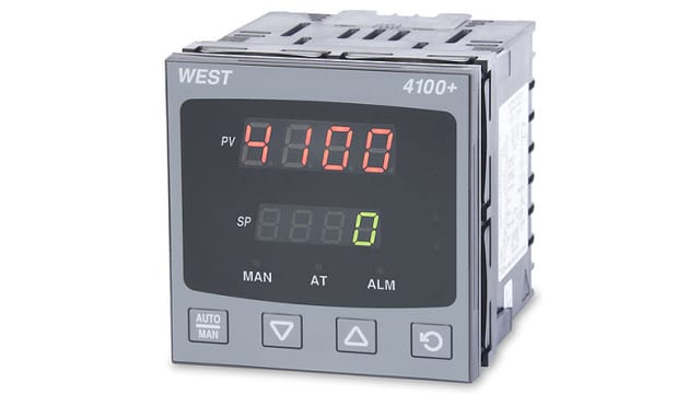 West Instruments P4100+ Panel Mount PID Temperature Controller, 96 x 96mm 1 Input, 3 Output Relay, SSR, 100 → | P4100-2-2-1-1-0-0-2-0