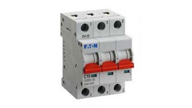 Eaton MEM Shield EMCH Miniature Circuit Breaker, 3-Pole, 10 A, Type C, 240 V AC, 48 V DC, 10 kA Breaking Capacity | EMCH310 EMCH310