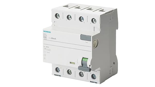 Siemens 5SV3 RCCB, 40A, 4 Pole, 30mA, Type A | 5SV3344-6KK01