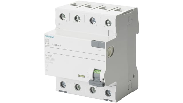 Siemens 5SV3 RCCB, 40A, 4 Pole, 100mA, Type A | 5SV3444-6