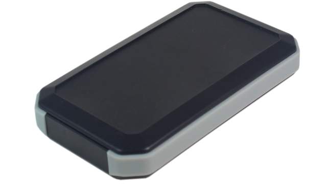 Takachi Electric Industrial WH Series Black, Grey ABS Handheld Enclosure Integral Battery Compartment, IP40, IP67, 88 mm | WH145-25-M3-BL