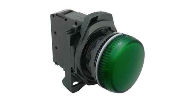 Allen Bradley, 800F, Panel Green LED Pilot Light, 22mm Cutout, Round, 120V ac | 800FP-P3PN5G