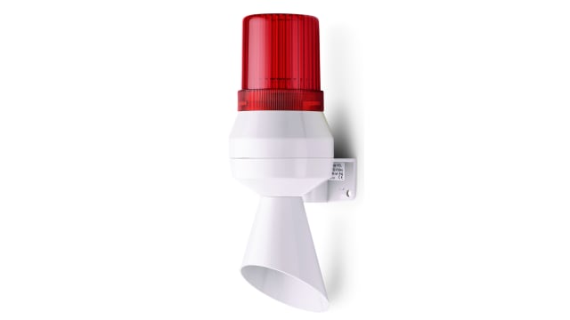 AUER Signal KLL Series Red Sounder Beacon, 24 V dc, IP43, Vertical Mount, 92 at 1 Metre | 710112005