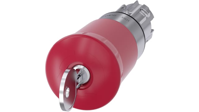 Siemens SIRIUS ACT 3SU10 Series, Key Release, Emergency Stop Push Button Head | 3SU1050-1HR20-0AA0