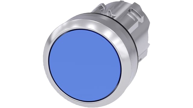 Siemens 3SU1 Series Blue Latching Push Button Switch, 22.3 mm Cutout, IP69K, IP67, IP66 | 3SU1050-0AA50-0AA0