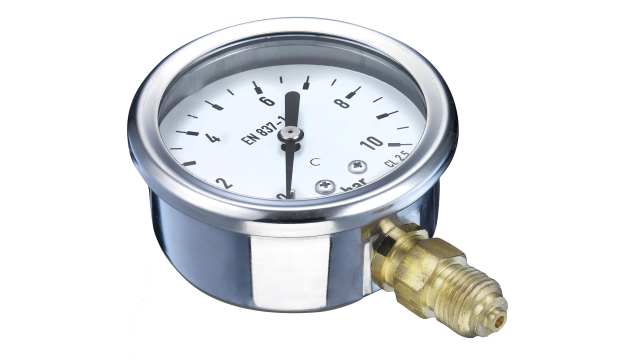 Bourdon G 1/4 Analogue Pressure Gauge 6bar Bottom Entry 63mm Outside Diameter, With RS Calibration | MIT3D20B20