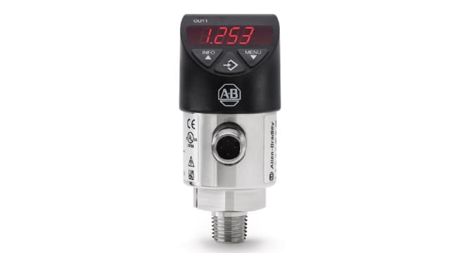 Allen Bradley 836P Series Pressure Sensor, 0bar Min, 137.89bar Max, 4 → 20 mA, Analogue, PNP-NO/NC Output, | 836P-D2NFGC20PA-D4