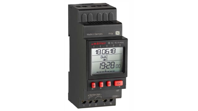 Muller Digital SC 18 DIN Rail Time Switch, 1-Channel 230 V | SC 18.14 easy