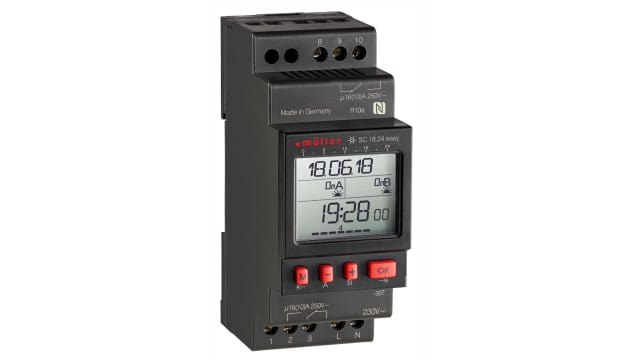Muller Digital SC 18 DIN Rail Time Switch, 2-Channel 230 V | SC 18.24 easy