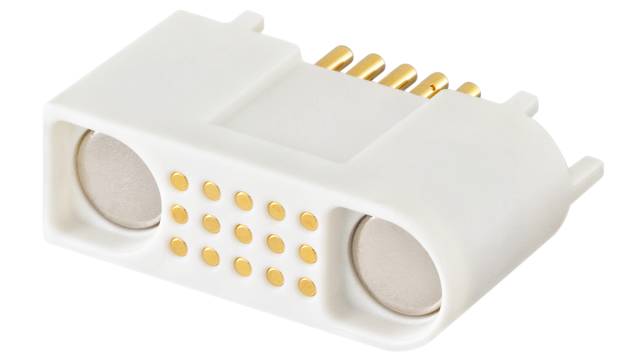 Rosenberger, MultiMag 15,  Straight Panel 15  way Magnetic Connector, Brass  Contact, Solder | M9K102-199L