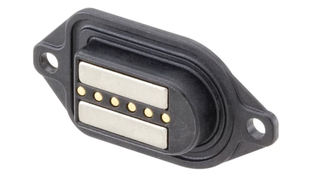 Rosenberger, MultiMag 6,  Straight Panel Mount 6  way Magnetic Connector, Brass  Contact, Solder | M9K701-299L