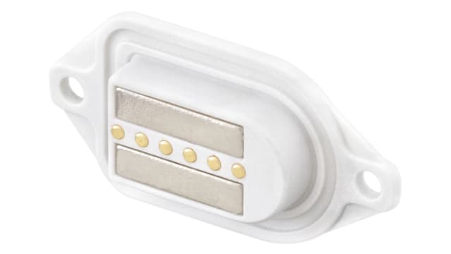 Rosenberger, MultiMag 6,  Straight Panel 6  way Magnetic Connector, Brass  Contact, Solder | M9K702-299L