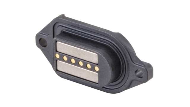 Rosenberger, MultiMag 6,  Straight Panel 6  way Magnetic Connector, Brass  Contact, Solder | M9K703-299L