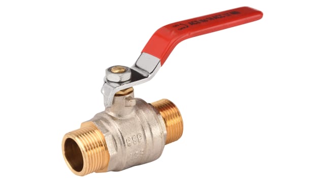 Sferaco Brass Full Bore, 2 Way, Ball Valve, Threaded, BSPP 1/2in, 40bar Operating Pressure | 566004