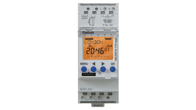 Theben Digital SELEKTA 170 Top2 DIN Rail Time Switch, 1-Channel 24 V | Selekta 170 top 2 24V