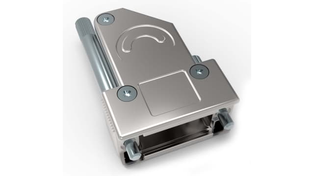 TE Connectivity Die Cast Zinc Angled D-Sub Backshell Strain Relief | 2-2308340-2