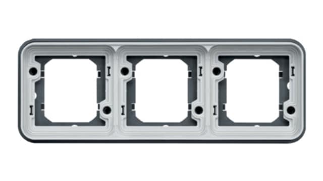 Hager WNA Grey Grey Polypropylene Back Box Mounting Frame, IP55, Surface Mount, 3 Gangs 83 mm 23 mm 83 mm | WNA403
