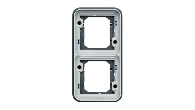 Hager WNA Grey Grey Polypropylene Back Box Mounting Frame, IP55, Surface Mount, 2 Gangs 83 mm 23 mm 83 mm | WNA408