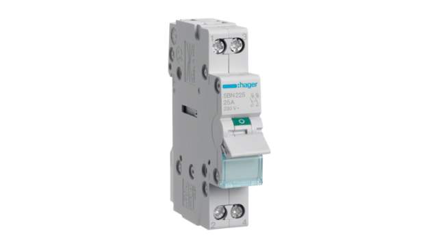 Hager 2P Pole Isolator Switch - 25A Maximum Current, IP20 | SBN225
