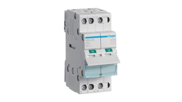 Hager 3P Pole Isolator Switch - 25A Maximum Current, IP20 | SBN325