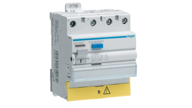 Hager RCCB, 63A, 4 Pole, 30mA | CDC863F