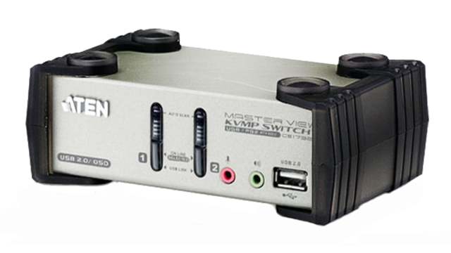 Aten 2 Port VGA KVM Switch 3.5 mm Stereo 2048 x 1536 pixel Maximum Resolution | CS1732B