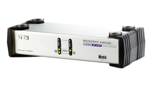 Aten 2 Port 2 Displays USB VGA KVM Switch 3.5 mm Stereo 2048 x 1536 pixel Maximum Resolution | CS1742