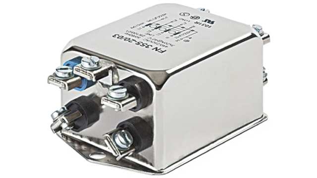 Schaffner, FN355 3 A 440V ac 400 Hz, Chassis Mount EMI Filter, Fast-On 3 Phase | FN355-3-05