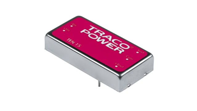 TRACOPOWER TEN 15 DC-DC Converter, ±12V dc/ ±625mA Output, 18 → 36 V dc Input, 15W, Through Hole, +85°C Max Temp | TEN 15-2422