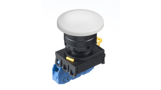 Idec YW Series Illuminated Push Button Complete Unit, Panel Mount, 22 mm Cutout White, SPST, IP65 | YW1B-A4E10W